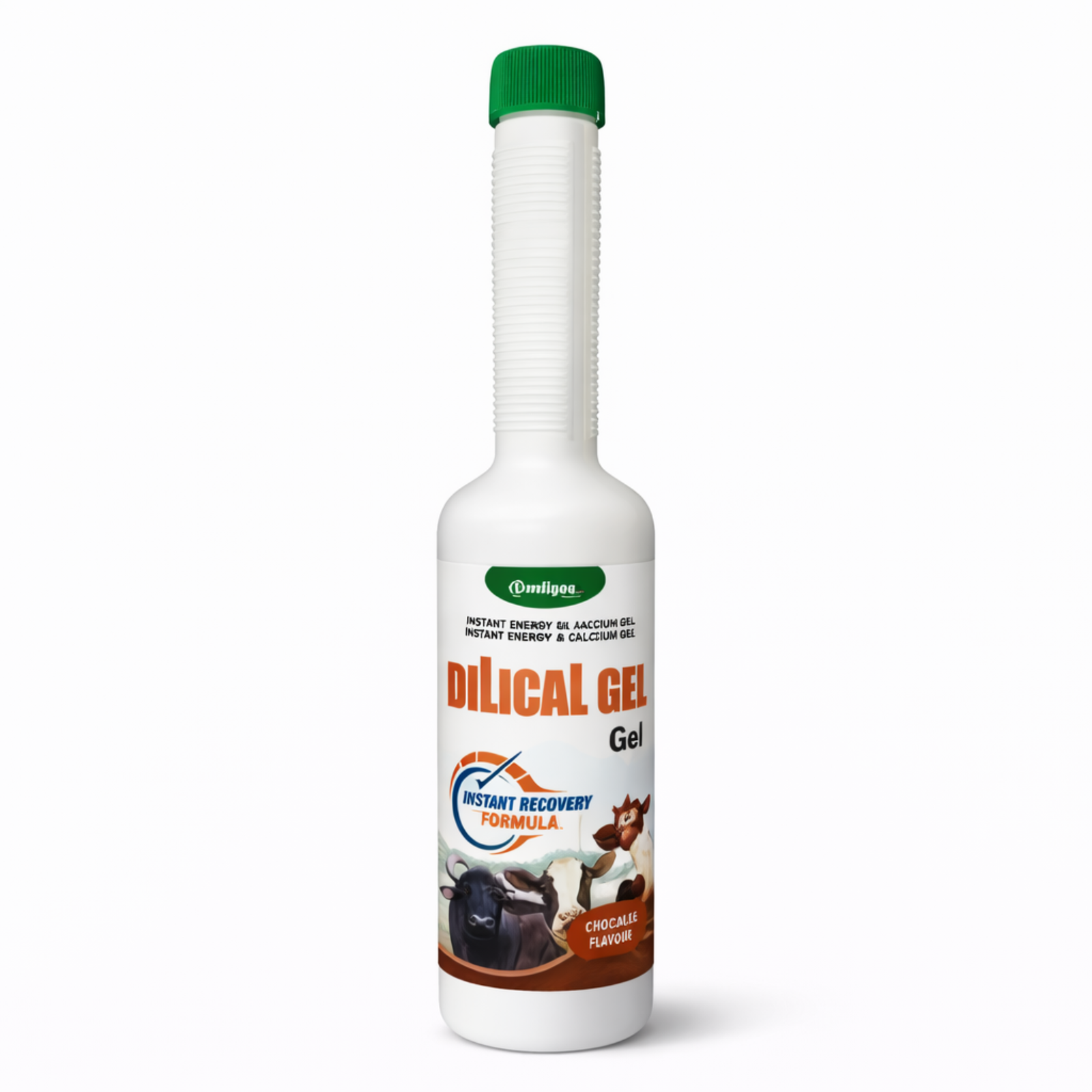 DILICAL Gel Energy Gel Chocolate Flavour | Instant Energy & Calcium Liquid | Long Neck Bottle | for Cattle, Buffalo, Goat & Livestock