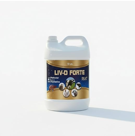LIV D Forte Liver Tonic for Pets 5 LTR | Herbal Liver Supplement for Appetite & Digestion Support | Detox Formula for Dogs, Cats, Puppies & Kittens